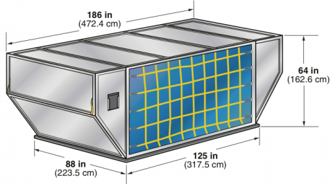AAU Dimensions 208 x 302 x 152 cm Volume: 14.5m3
